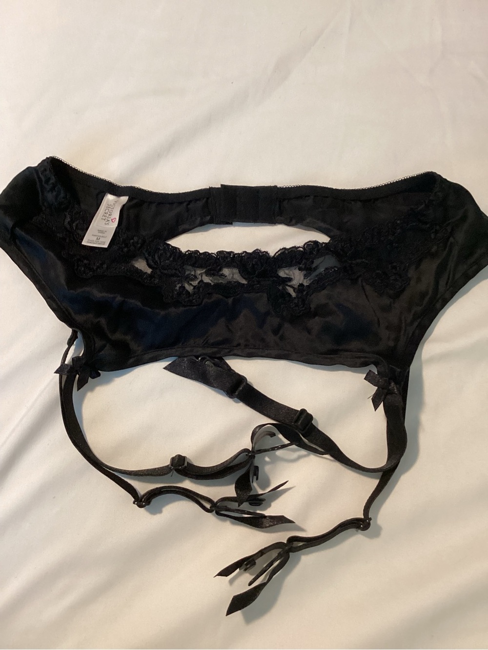 Victoria's Secret Black Lace Garter Belt